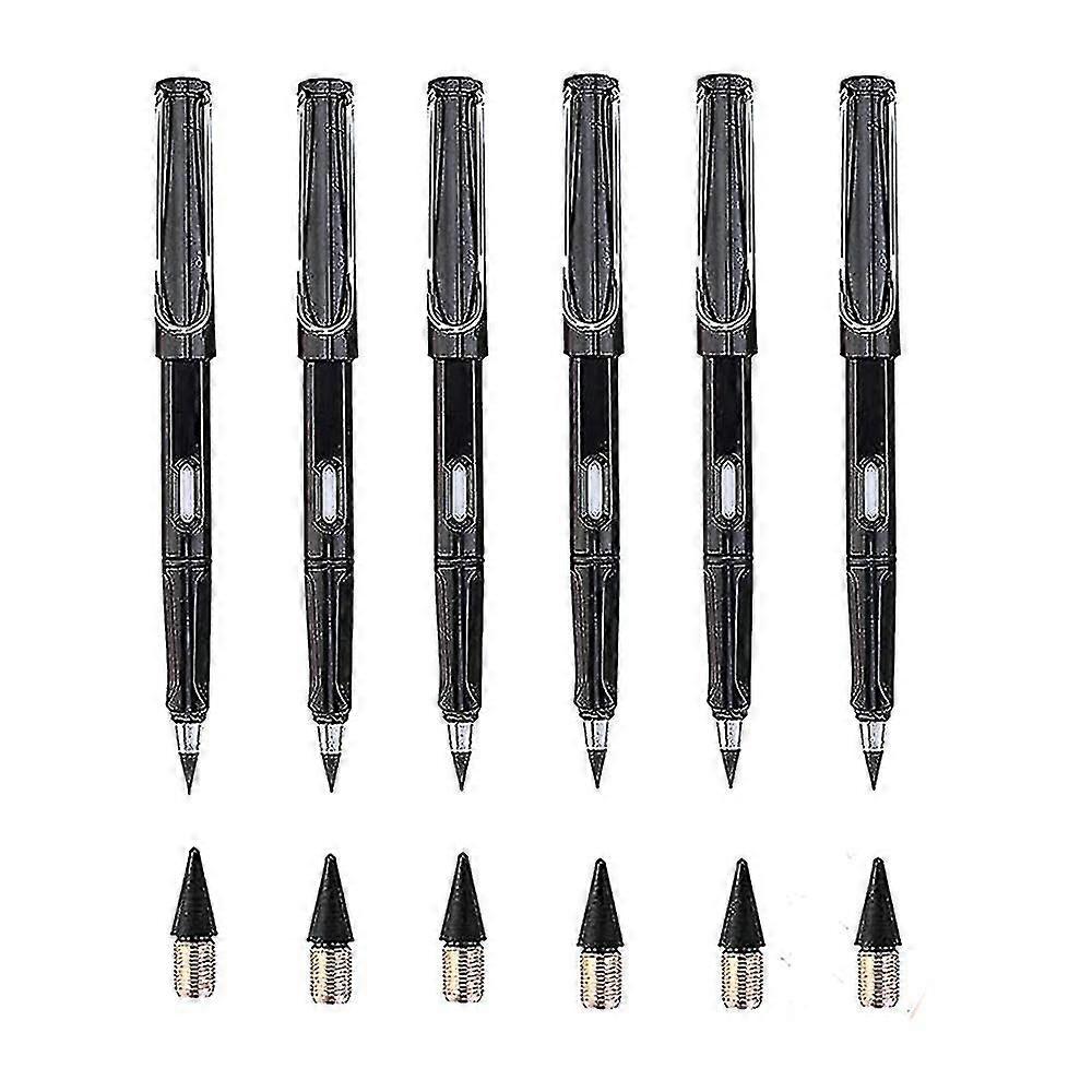 6pcs Everlasting Pencil, Infinite Pencil, Technology Inkless,black