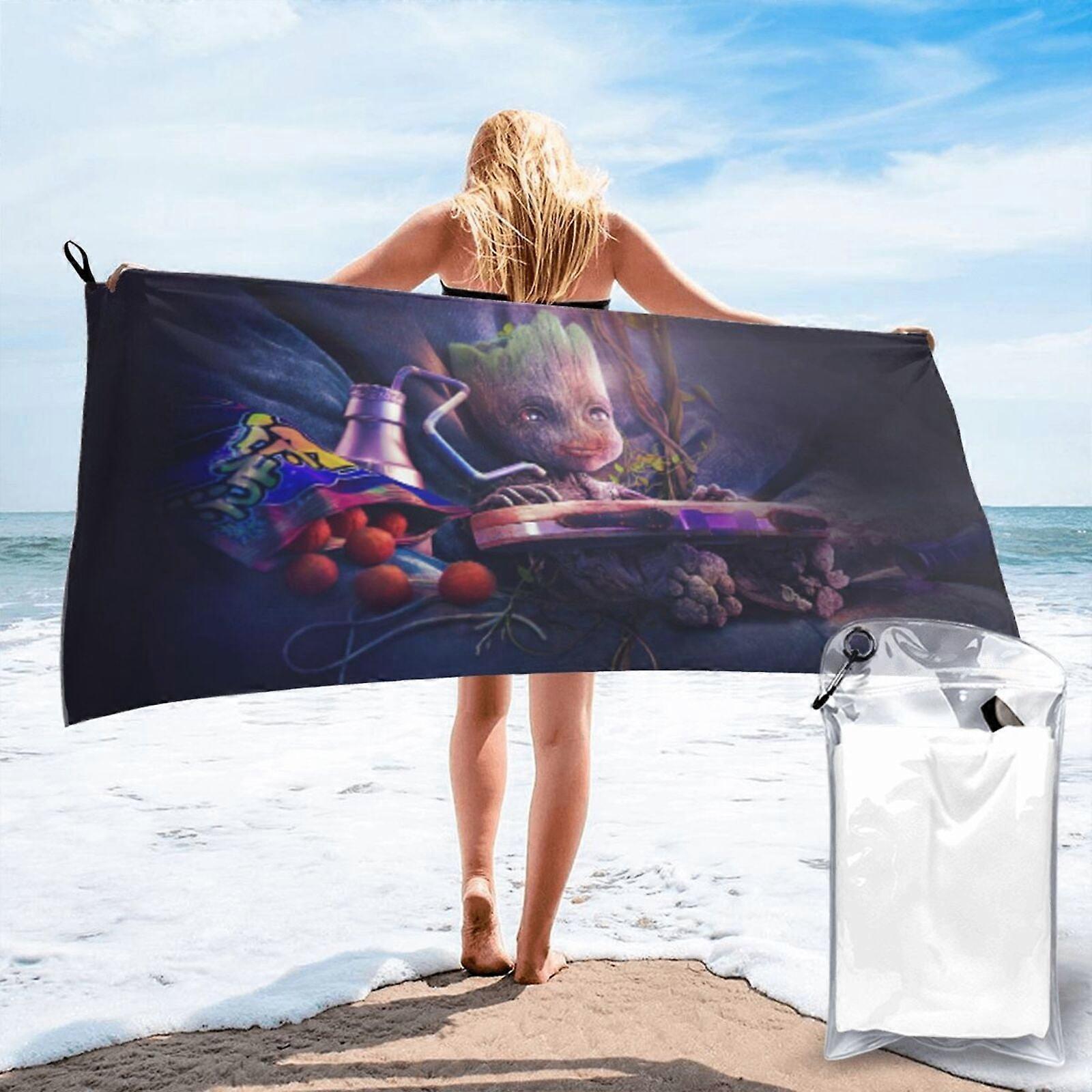 c140I Am Groot Microfiber Beach Toalha Absorvente Quick Dry Lightweight LXMT47