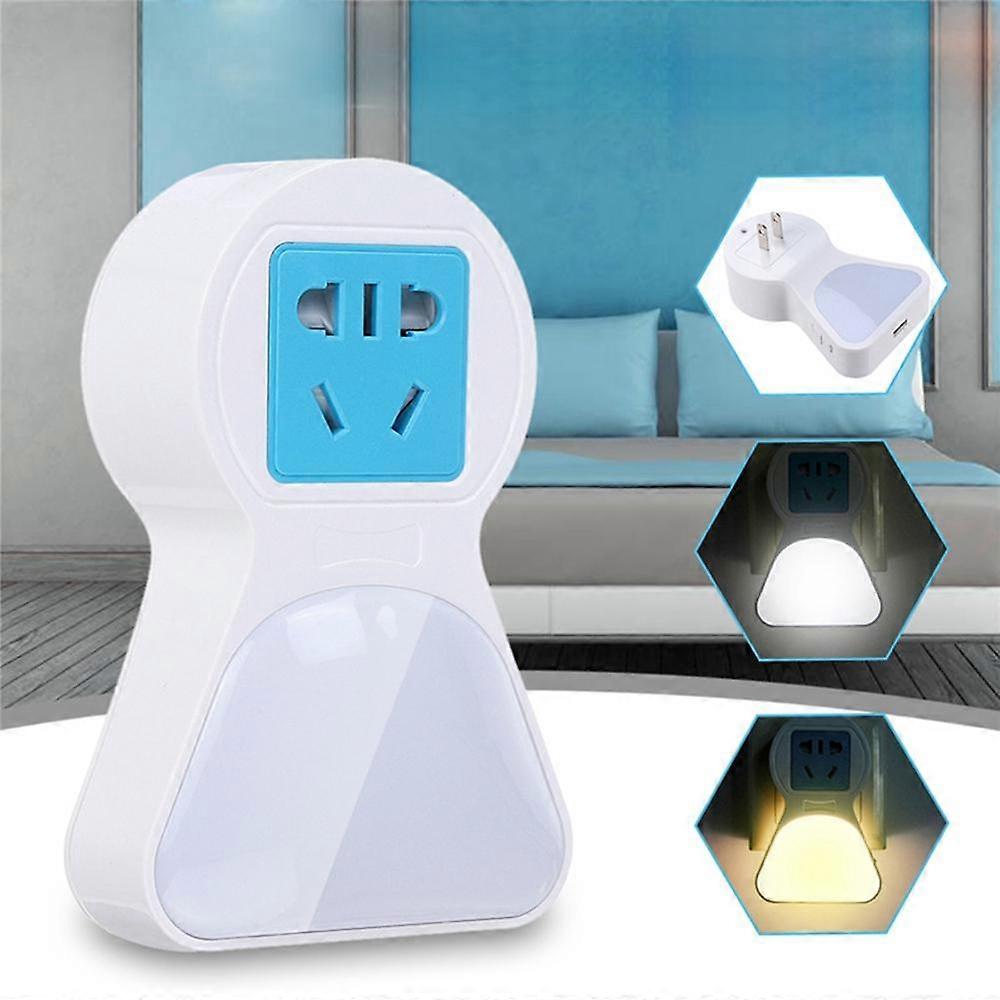 5a 9 Led Plug Socket Lamp Plug-in Wall Hallway Night Light Usb Charging Us/eu Pl
