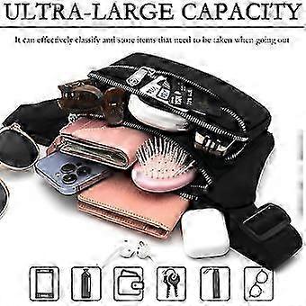thumbnail image 2 of Large Black Solid Leather Waist Fanny Pack Belt Bag Travel Hip Purse Mens Women 2 of 12