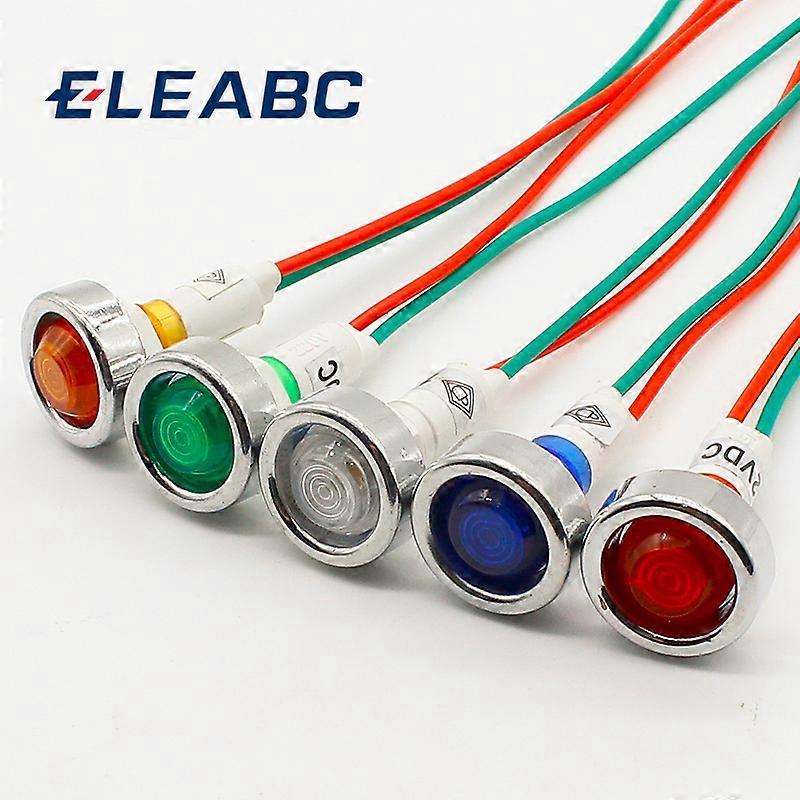 10pcs 10mm 12V LED ενδεικτική λυχνία με 18cm καλώδιο sigal λαμπτήρα