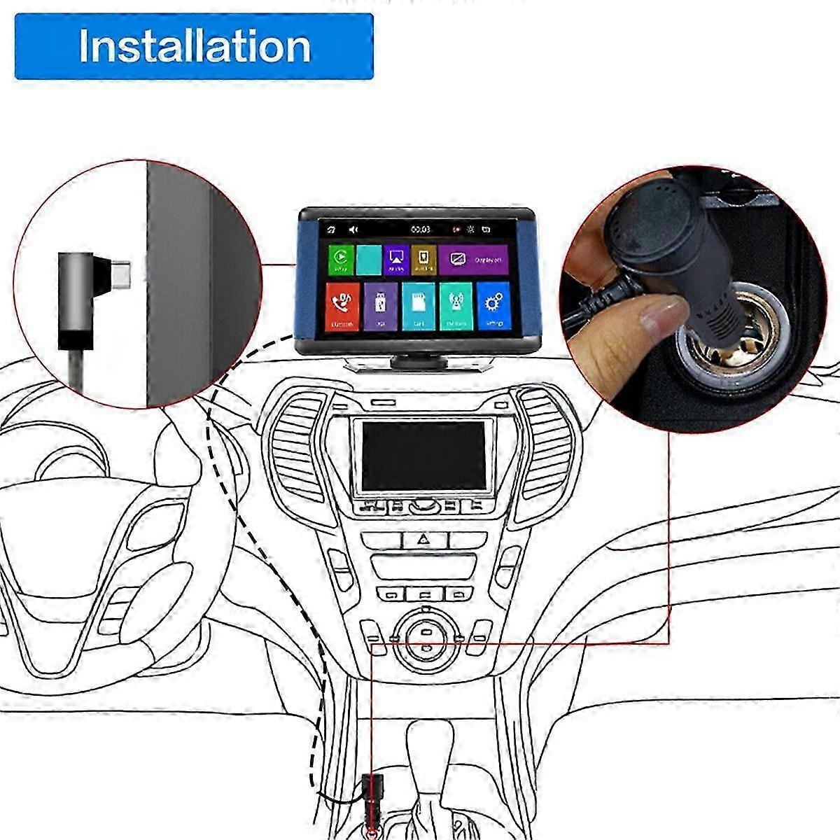 7-Zoll-Auto kapazitiver Touchscreen Wireless Carplay und Android Auto Auto Tragbarer Multimedia-Player Navigationsbildschirm, b