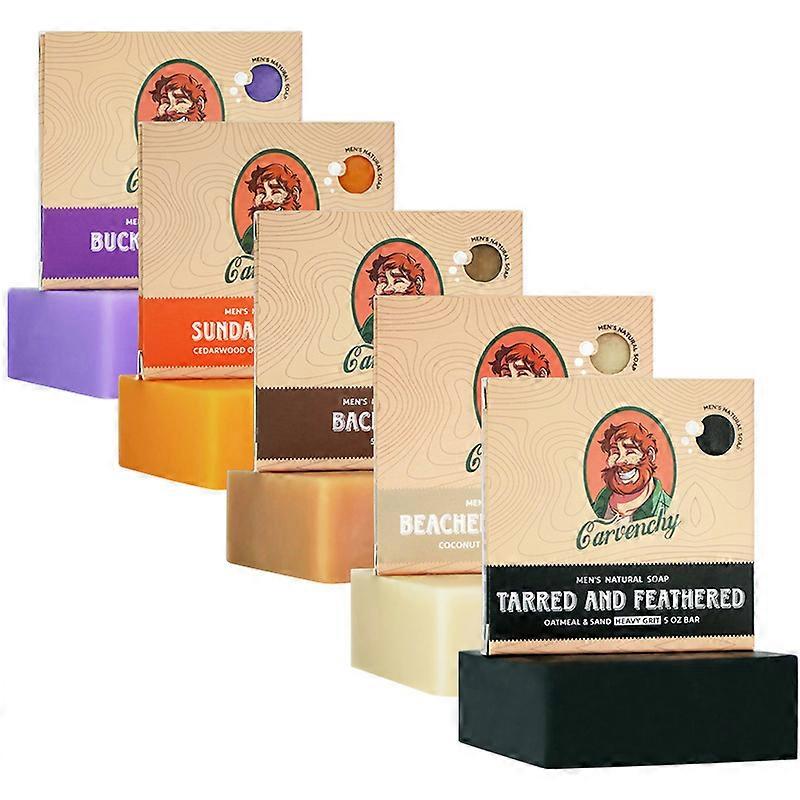 Men's Natural Bar Soap from Moisturizing Soap Made from Natural Oils - Cold Process - Exfoliating Soap - Summer Citrus, Birchwood Breeze, Cool Fresh A