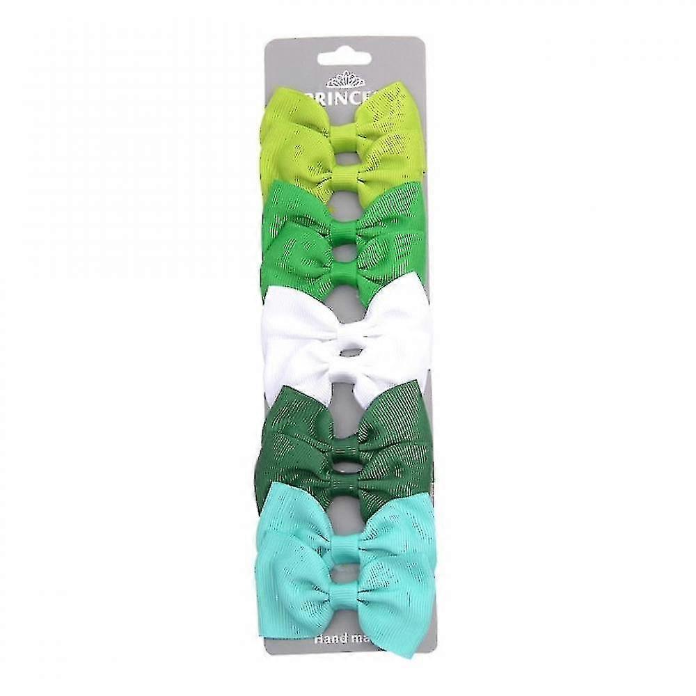 10 pcs grosgrain φιόγκους τρίχας κορδέλας με το συνδετήρα για τα χαριτωμένα κορίτσια μωρών στις πράσινες αποχρώσεις