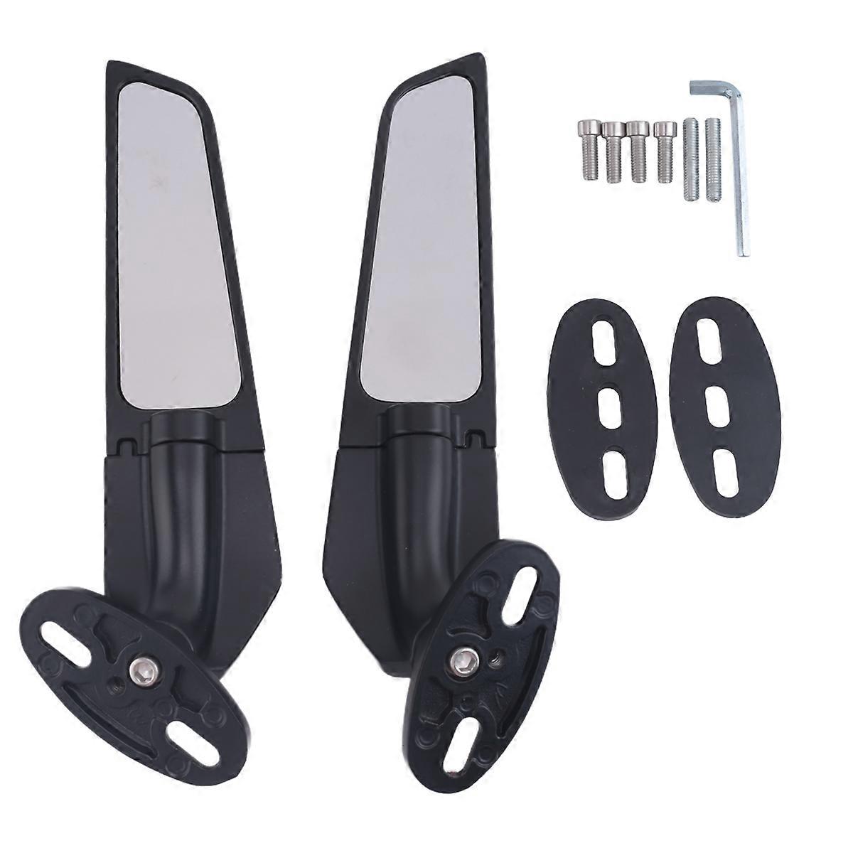 2PCS Modified Motorcycle Rearview Mirrors Wind Wing Adjustable Rotating Side Mirrors for 250 300 400