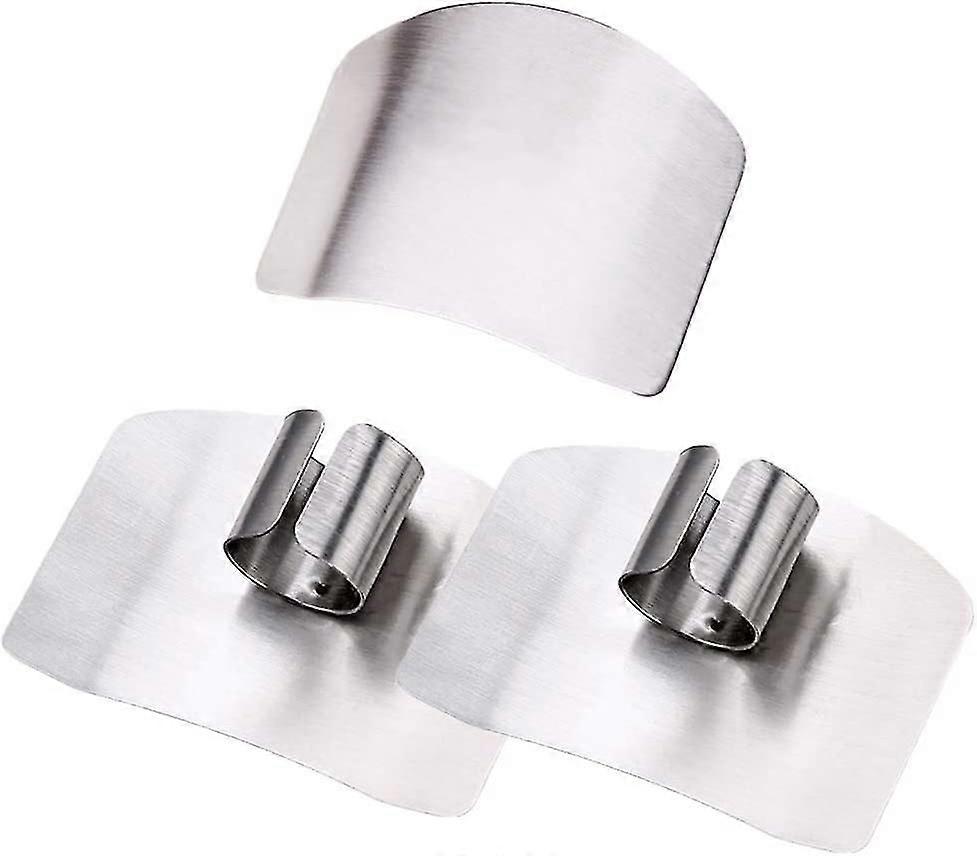 3 Pcs Stainless Steel Finger Guard Protection For Cutting And Dicing Hand Protector Cooking Tools Avoid Injury Guard,4653