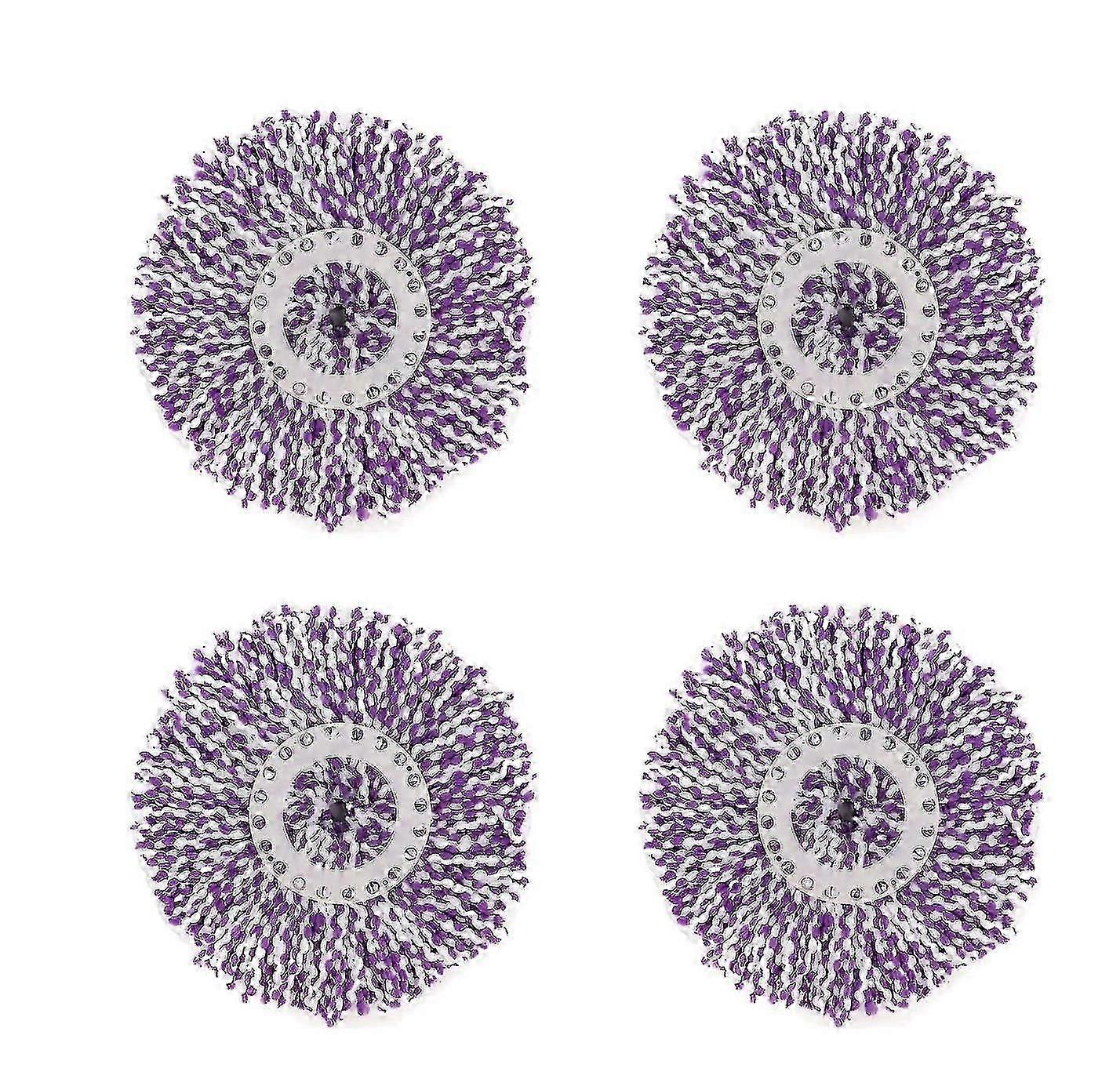 4 Pack Purple Microfiber Replacement Mop Heads for 360 Degree Magic Mop - Standard Round Size fast