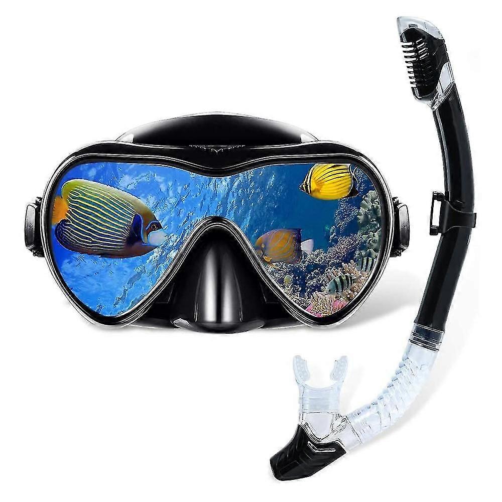 Snorkel Mask Set Snorkeling Geardry Snorkel Set And Mask Kids Adults Anti Fog Seaview With Mesh Bag, Scuba Diving Swim Training Equipment Youth Ju