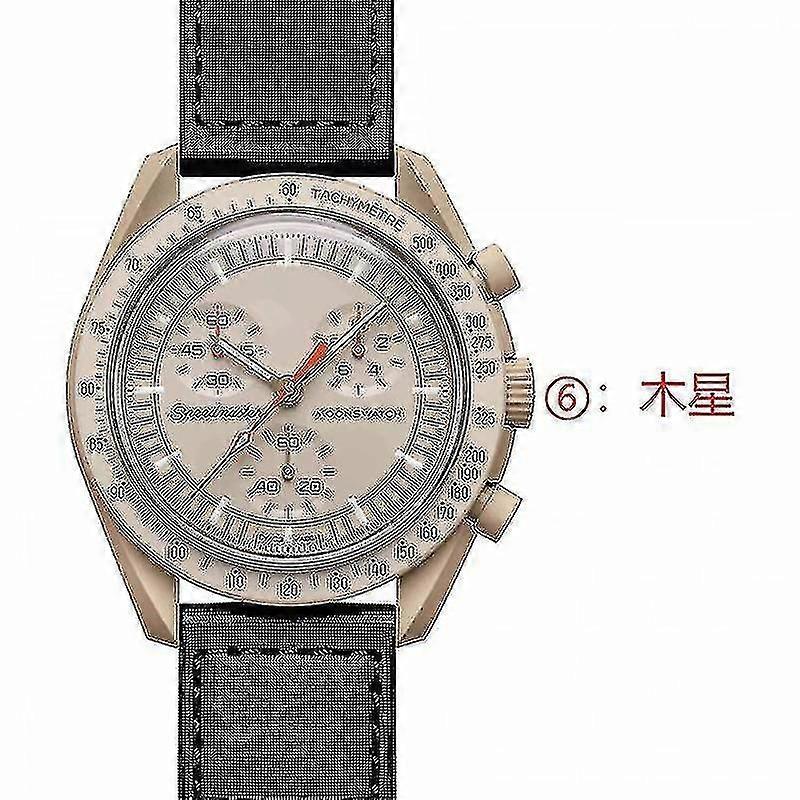 11 Colors Ceramic Case Nylon Material Strap Comfortable To Wear Six-pin Multi-function Quartz Watch