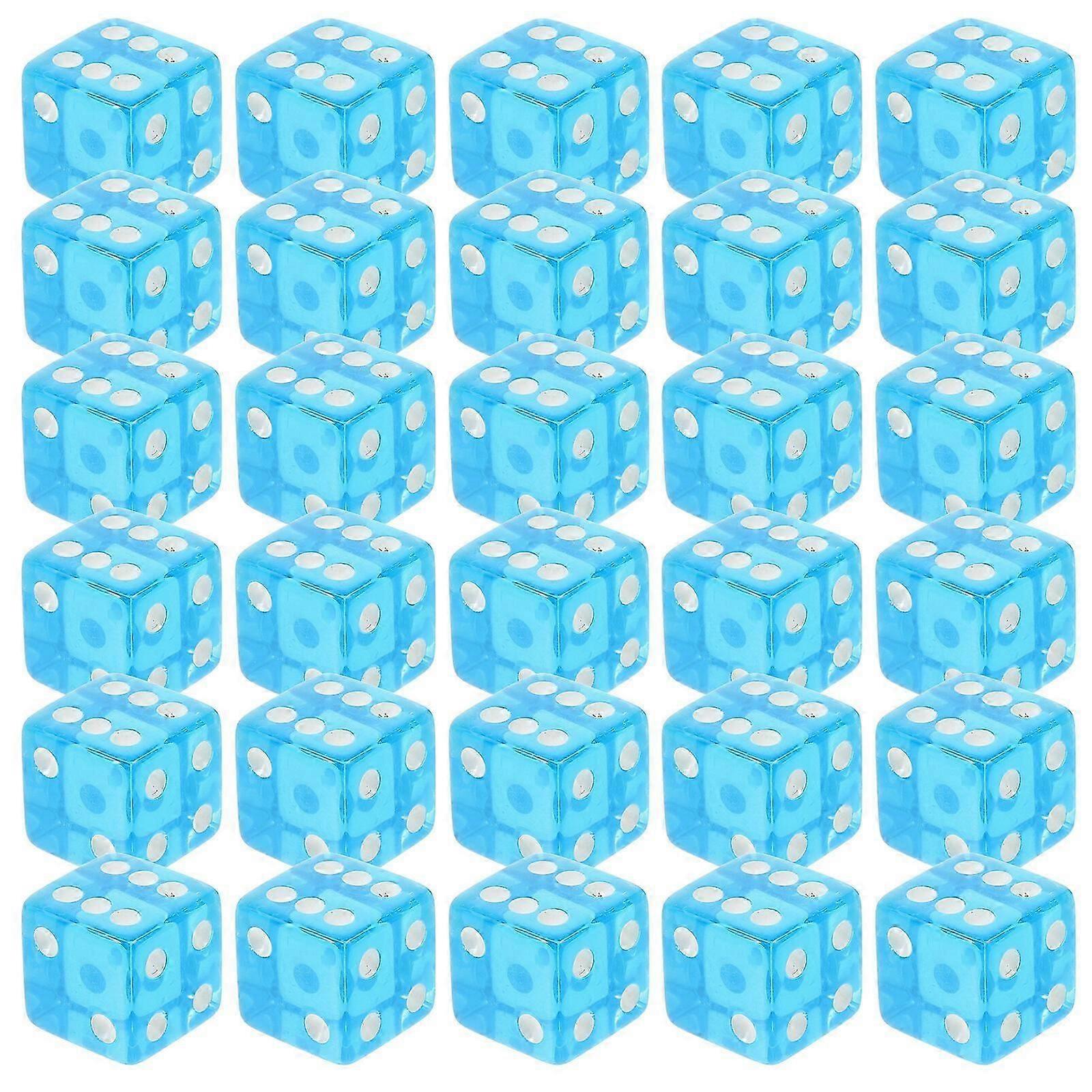 30pcs Acrylic Dices Rounded Corners Dices Game Dice Props 6-Sided Standard Dices