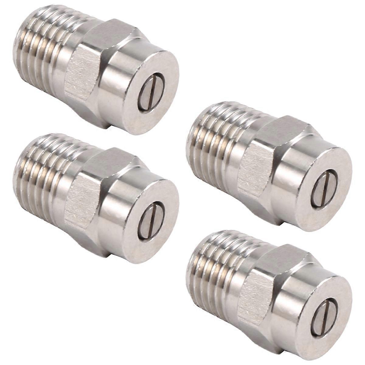 4 Pcs Cleaner Nozzle Replacement Thread Type Nozzle to Water Broom and Undercarriage Cleaner,40 Degree 2.5 Orifice Ti
