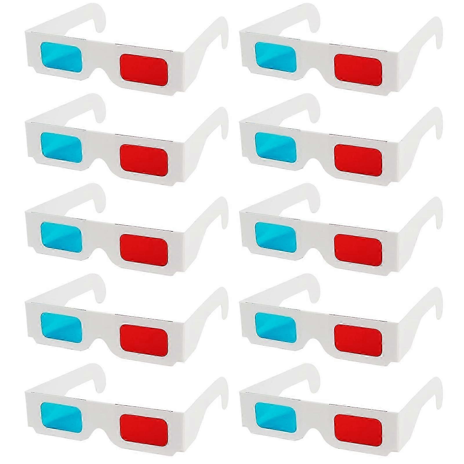 3D Glasses Anaglyph, Red and Cyan Anaglyph Paper Cardboard 3D Virtual Video View for TV Movies Video Games Internet Images
