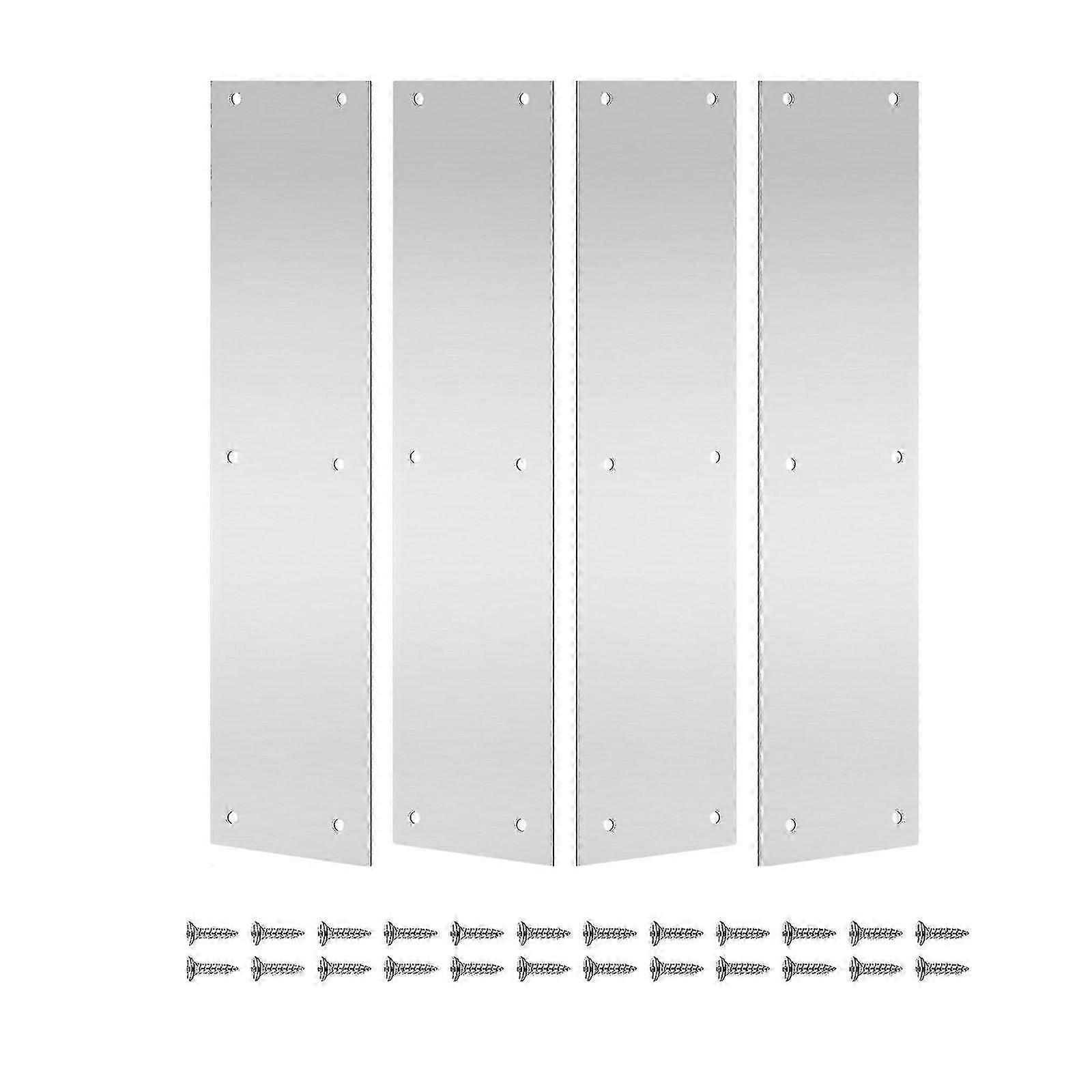 4PCS الباب ركلة لوحات الفولاذ المقاوم للصدأ للداخلية أو الخارجية حماية الباب الباب دفع لوحة ركلة لوحة دفع لوحات