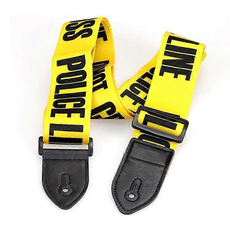 Yellow Adjustable Polyester Guitar Belt PU Leather Guitar Strap Ends for Electric Bass Guitar Parts Accessories