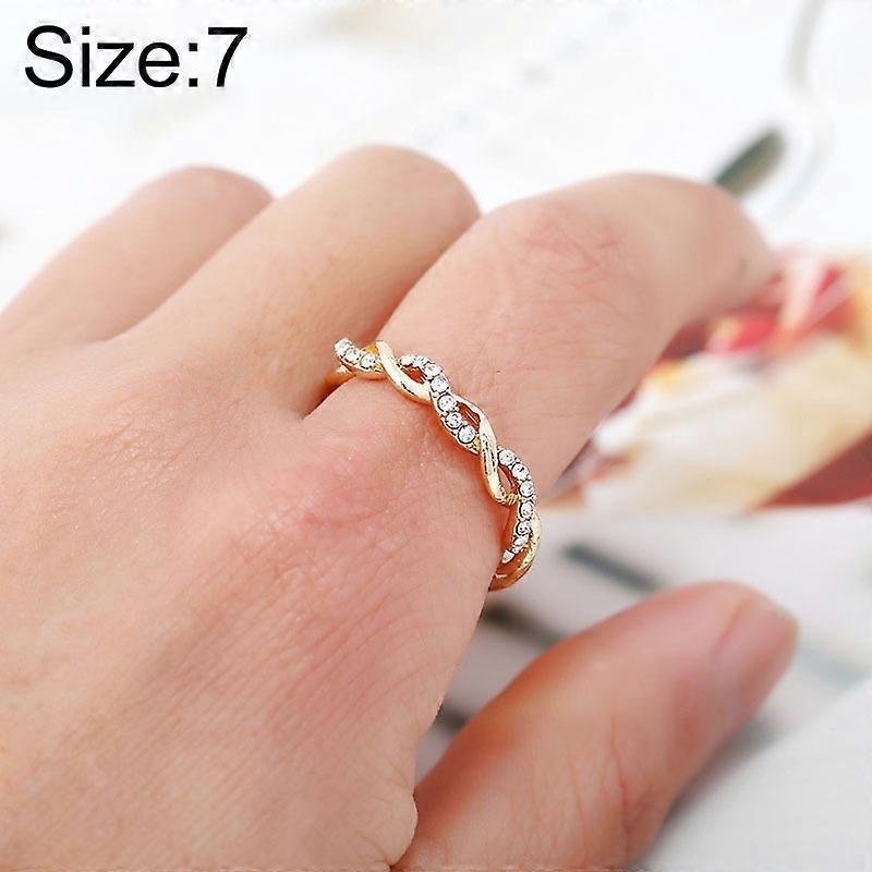 Simple Stylish Ladies Full Rhinestone Twist Modelling Ring