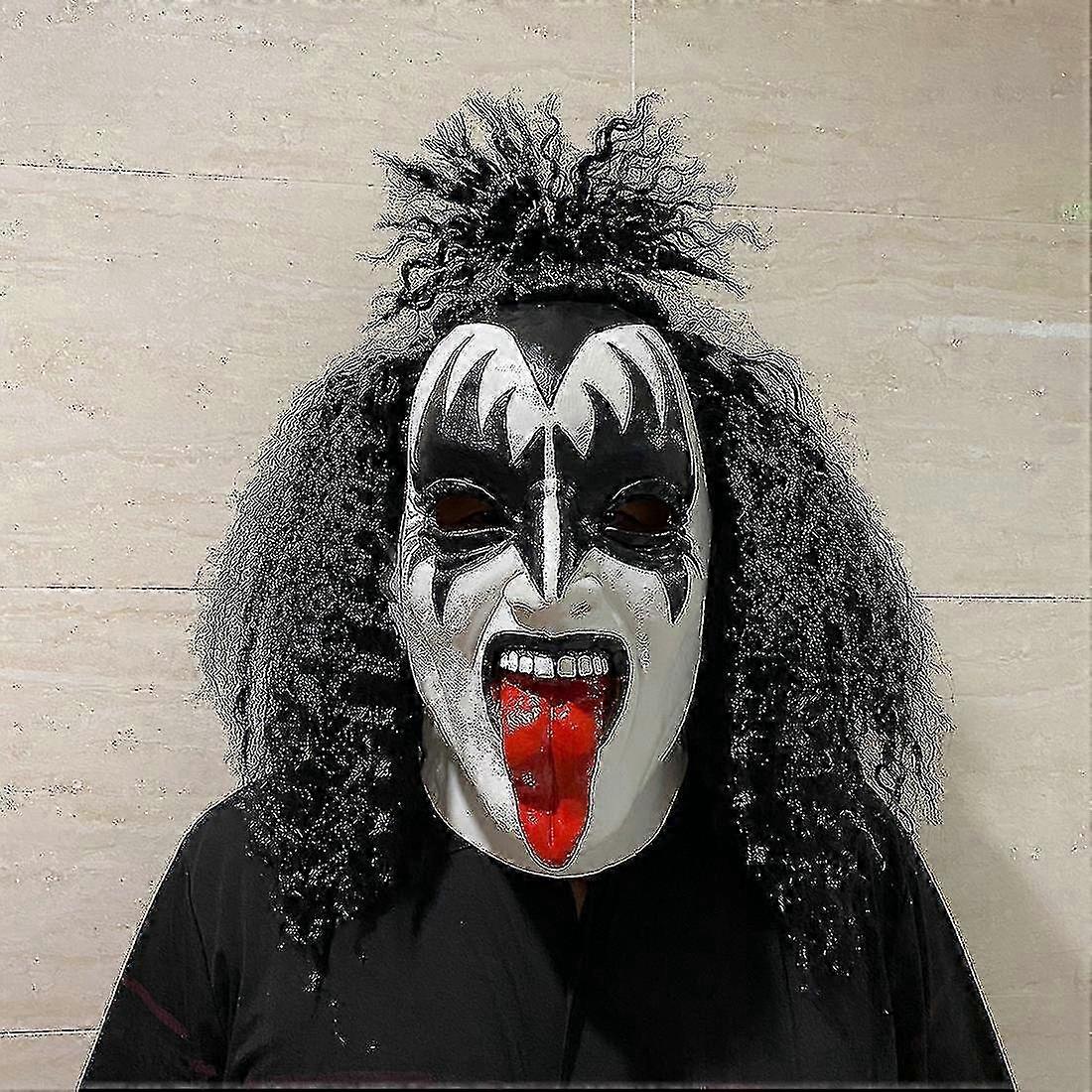 Kiss Band Gene Simmons Punk Mask Latex Cosplay Masks Chaim Witz Rock Bar Party Halloween Masks Costu