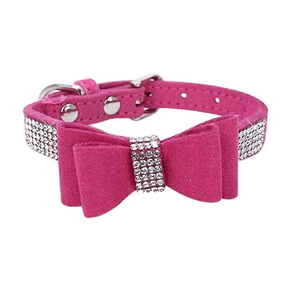 10"-24" طول لطيف الكلب الحيوانات الأليفة المخملية القوس القوس طوق جرو القط كريستال كامل