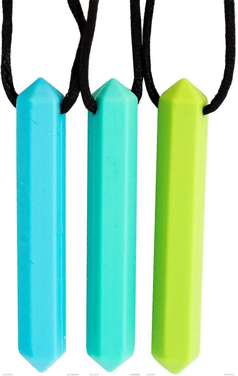 3 PCS Sensory Chew Necklace - Best for Children or Adults who Like Bite or Have Autism - Durable and Strong Silicone Chew Toy - Chew Chain for Boys an