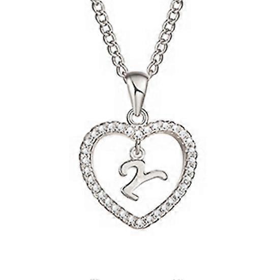 Concise Hollowed Heart Alphabet Unisex Necklace Jewelry Neck Chain Pendant Decor