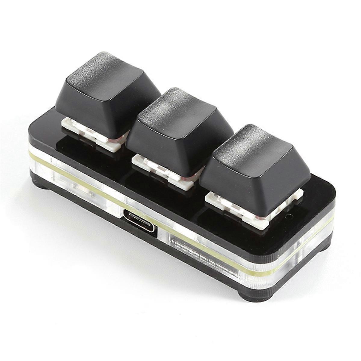 3 Keys Custom Mini Keyboard Copy Paste Cut Select All Enter Black