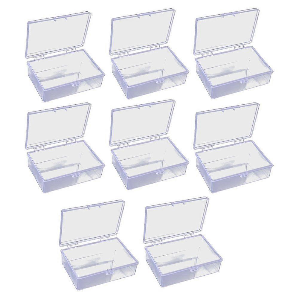 Clear Rectangle Mini Storage Containers Box with Lid for Accessories,Crafts,Screws,Battery,9.7*6.6*3.2cm, Pack of 8