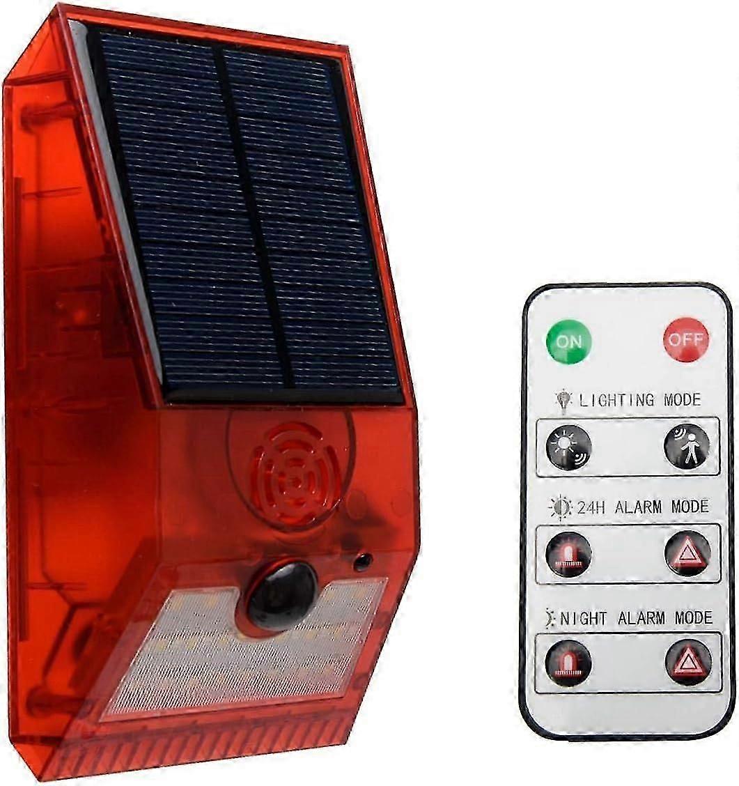Solar Motion Sensor Strobe Light Remote Control 6 Smart Modes
