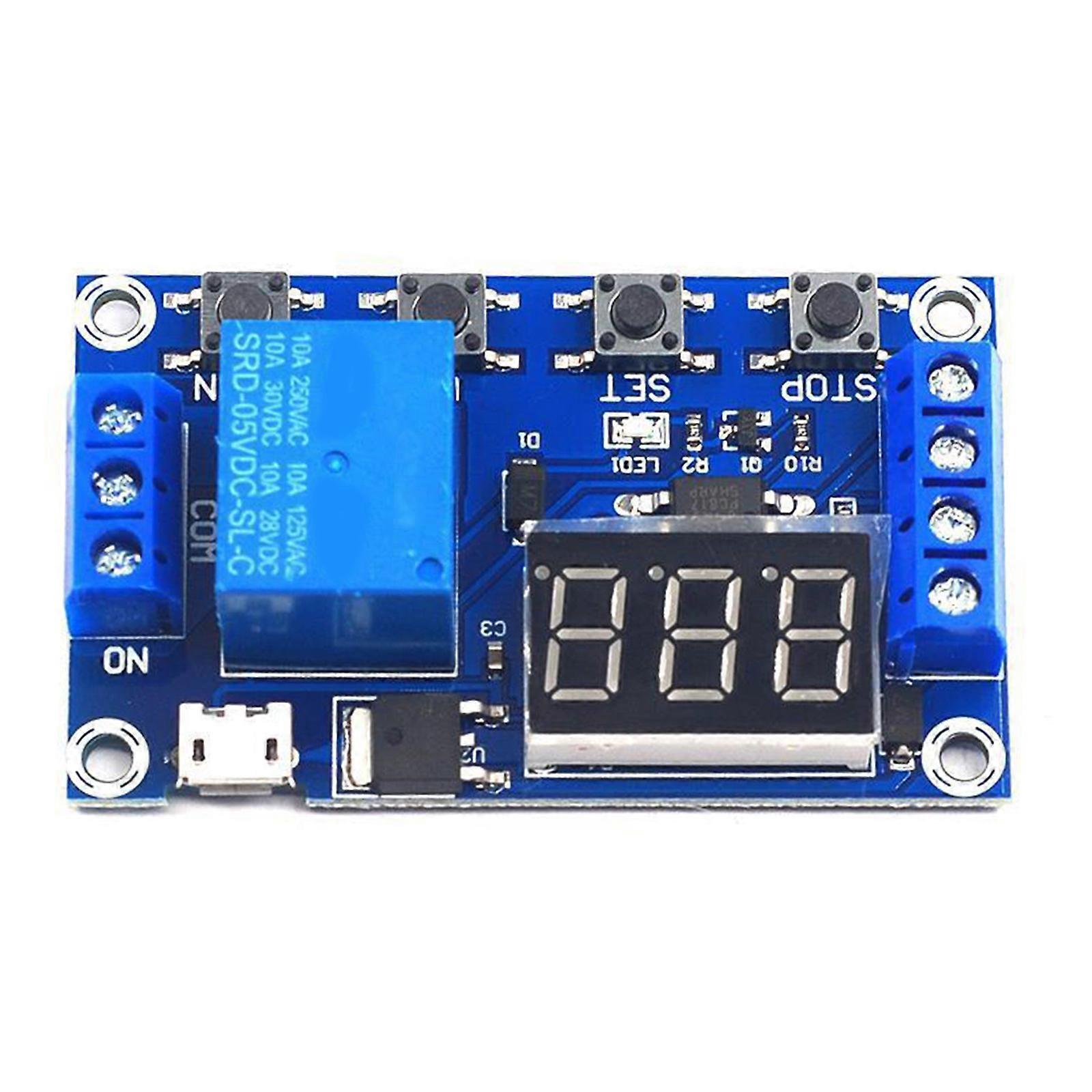 Multifunctional &Efficient 1Channel DC6-30V Timer Relays Module with Long Service Life LED Display for Various Use Multicolor