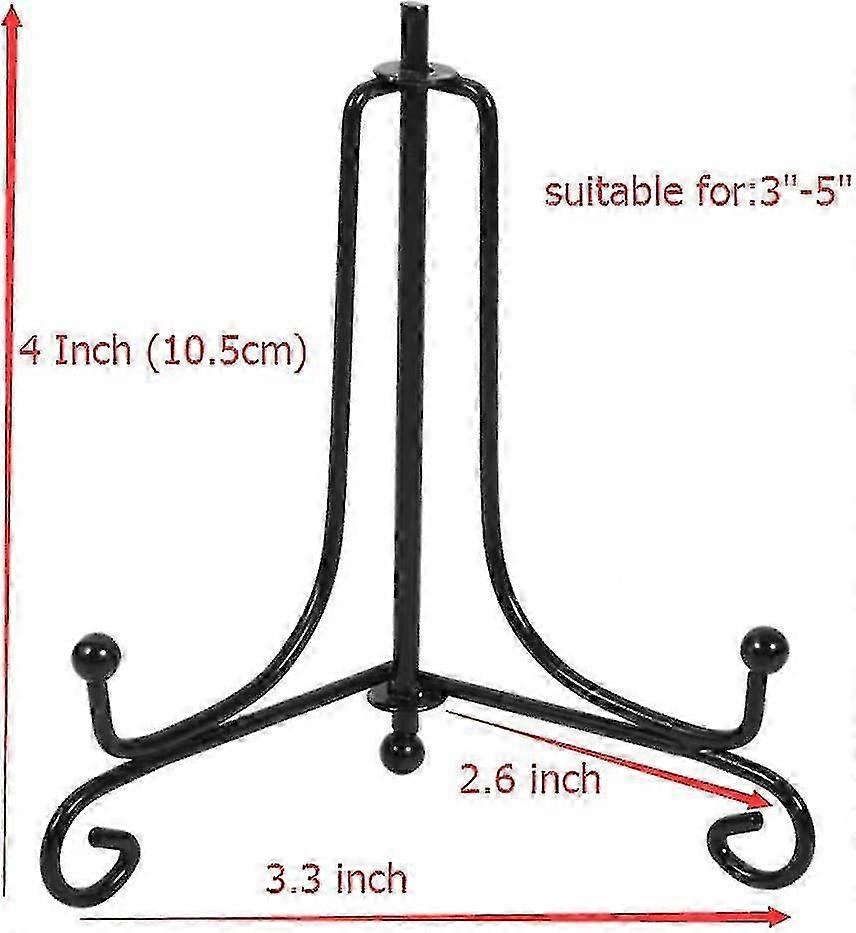 2 Pack Iron Display Stand, Black Iron Easel Plate Display Photo Holder Stand, Displays Picture Frames, Decorative Plates,tablets And Art 4 Inc