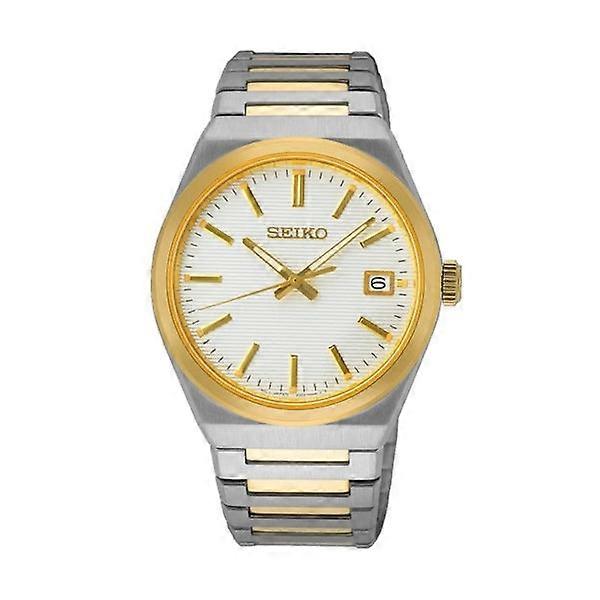 Seiko Classic Sur558p1 Quartz Men's Watch - White Dial, Two-tone Stainless Steel Bracelet
