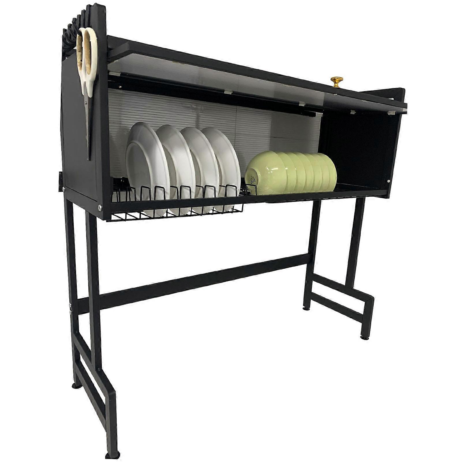 Over The Sink Dish Drying Rack 2 Tier Multifunction Drainer Rack Kitchen Sink Shelf Dishwashing Drying Rack S 66cm
