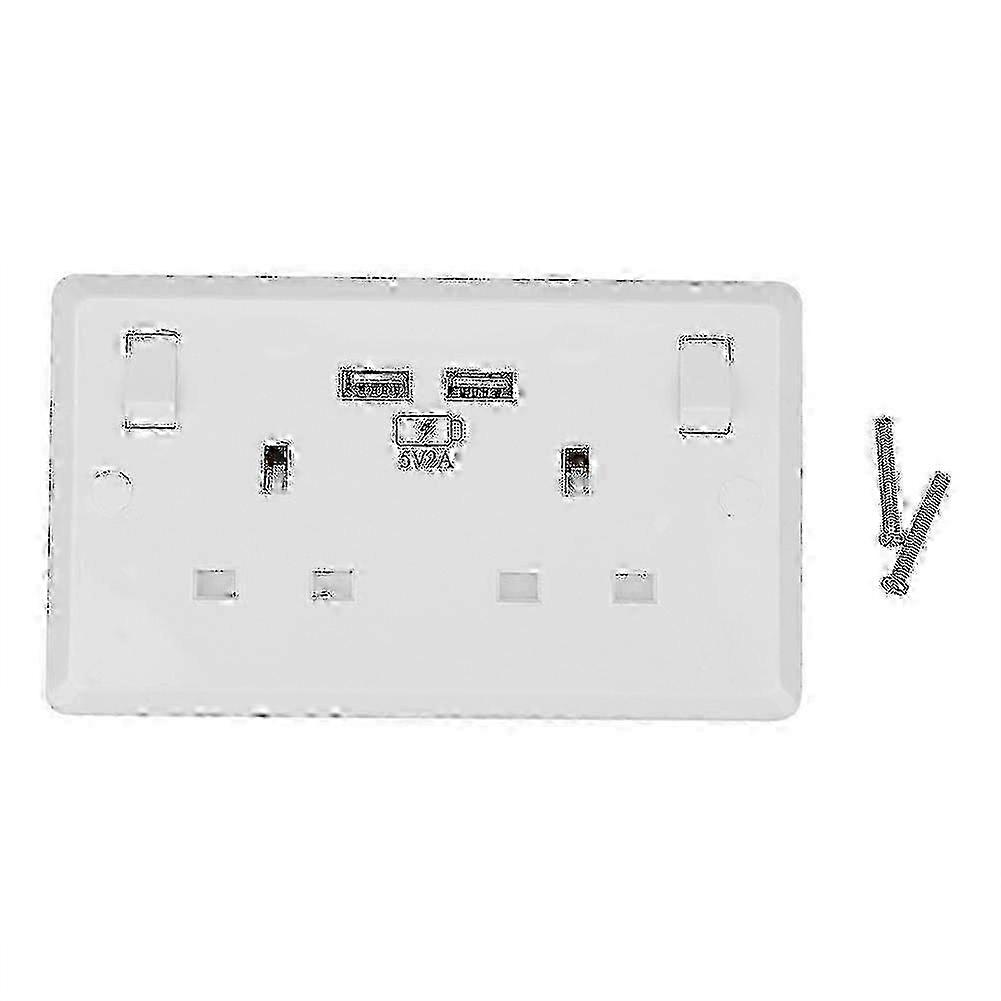 Multi functional UK Plug Wall Power Outlet Socket with Dual USB Port 5V 2A with Switch 250V