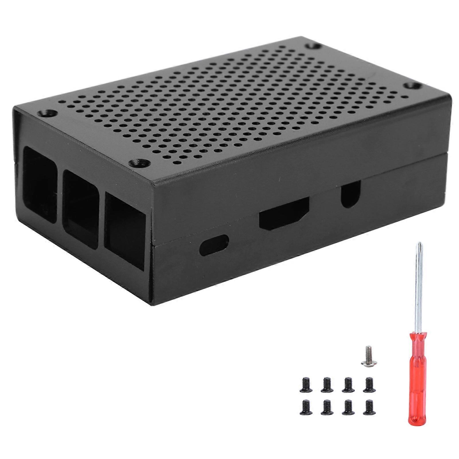 Aluminum Alloy Case Mesh Shell Vent Surface Black Motherboard Protection for Raspberry Pi
