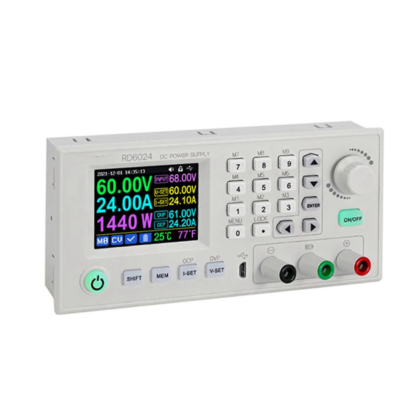 RD6024 24A 12V 36V 48V 60V Adjustable Step Down Digital Constant Voltage Current Power Supplys 2.4 Inch Color Display Screen Data Storage PC Software