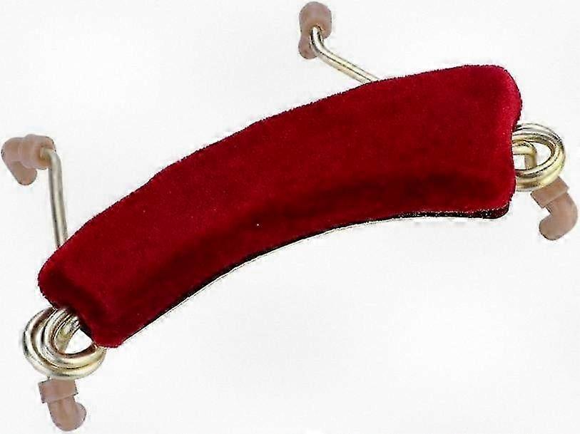 Adjustable Red Aluminum Alloy Violin Chin and Shoulder Rest with Spring Claws for 3/4 and 4/4 Size Violins