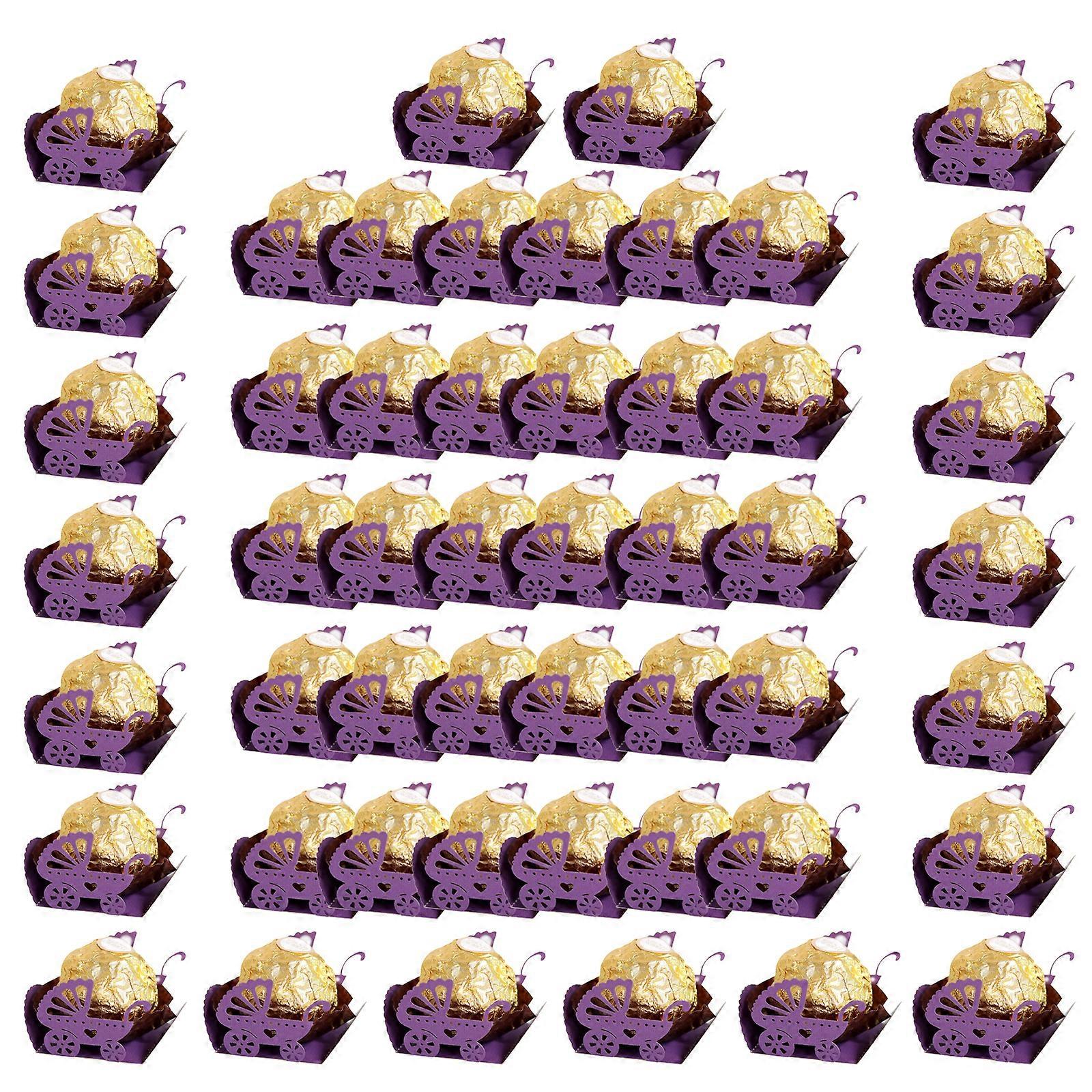Schokoladentasse Verpackung 50 Stück Spitze hohle Makramee Süßigkeiten Verpackung Schachtel handgefertigt für Hochzeit Baby Dusche Party kleine Geschenktasche