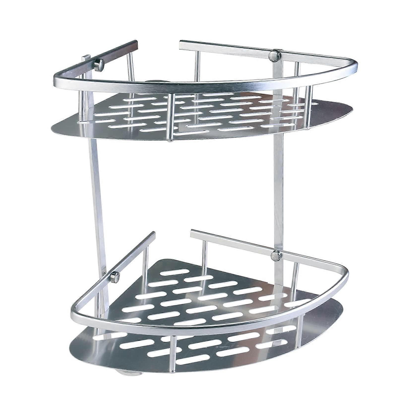 2-Tier Bathroom Storage Rack, Metal and Wood Organizer Shelf, Space-Saving, Modern Design for Small Bathrooms