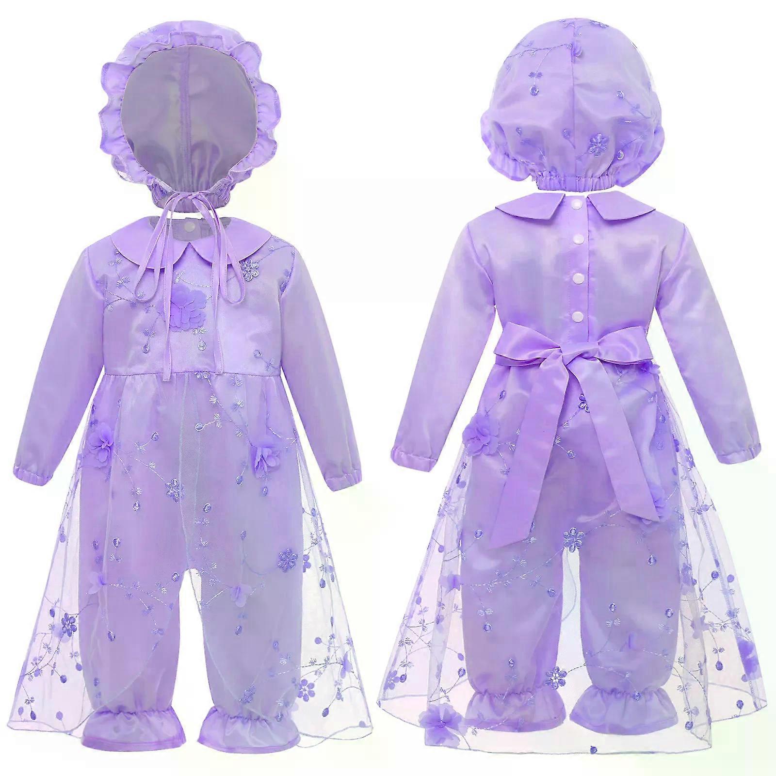 الرضع الفتيات الصغيرات لطيف التطريز شبكة رومبير طويلة الأكمام طية صدر السترة بذلة مع قبعة لطفل صغير حفل زفاف عيد ميلاد عيد ميلاد حفلة تعميد