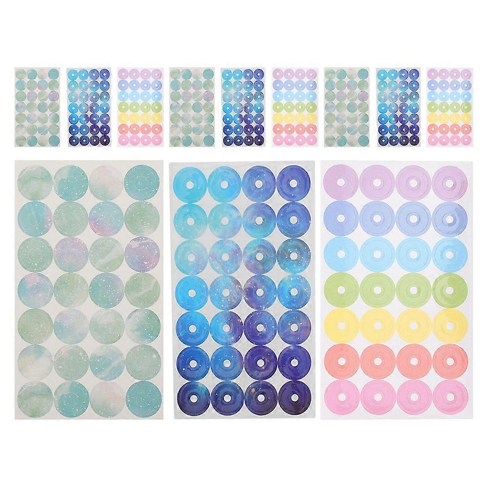 12 Sheets Hole Punch Reinforcement Sticker Labels Tear Resistant Circles Hole Protectors For Loose-Leaf Paper Sheets
