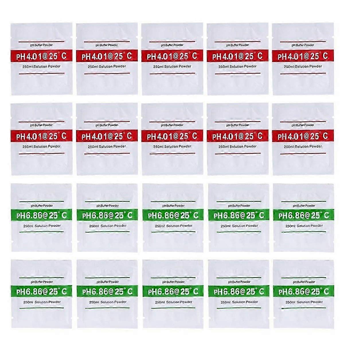 20 Pack PH Meter Buffer Solution Powder 4.01, PH Calibration Solution Packets for Precise PH Meter