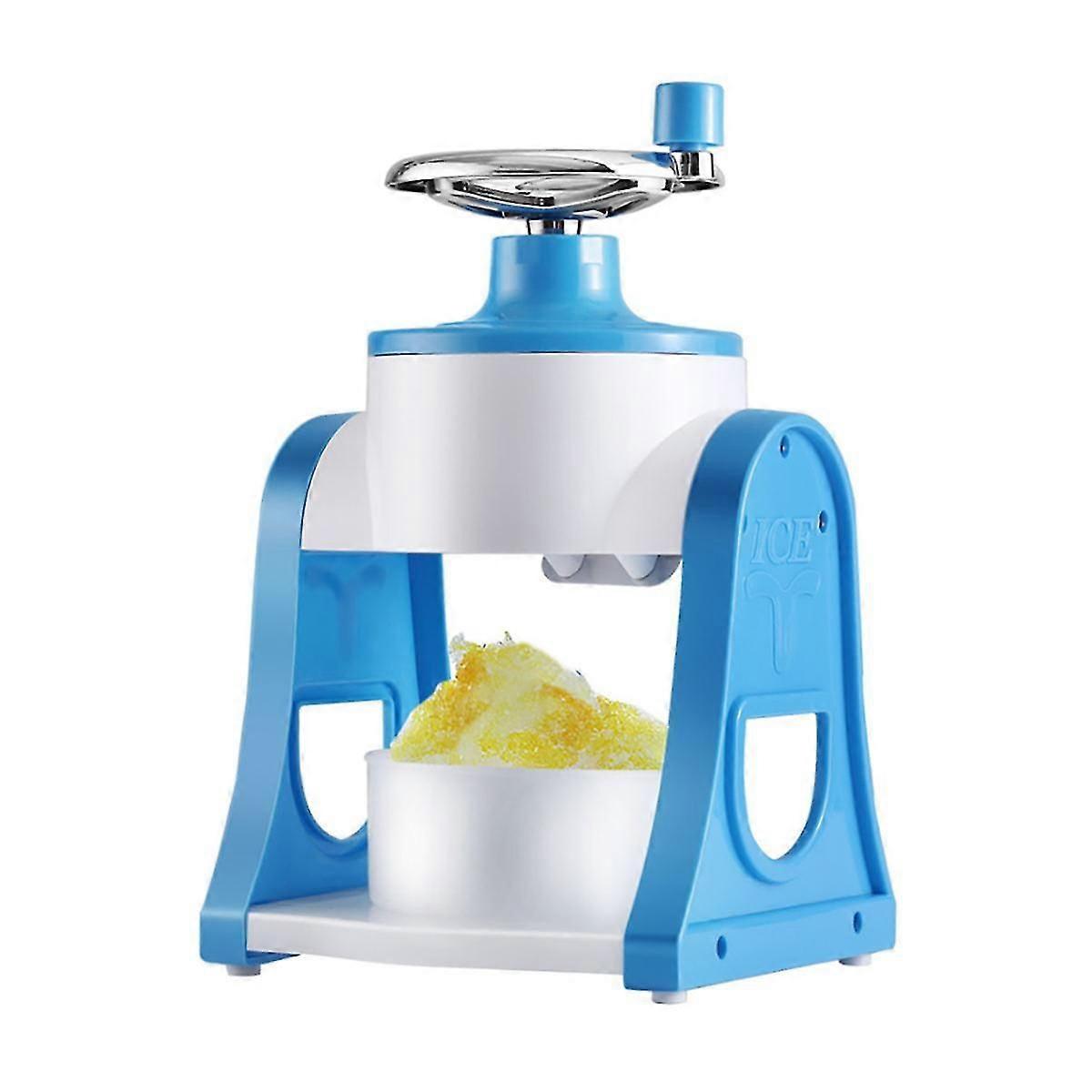 Manual Shaver Ice Crushing Machine Household Ice Crusher Mini Ice Grinder for Summer (Blue)