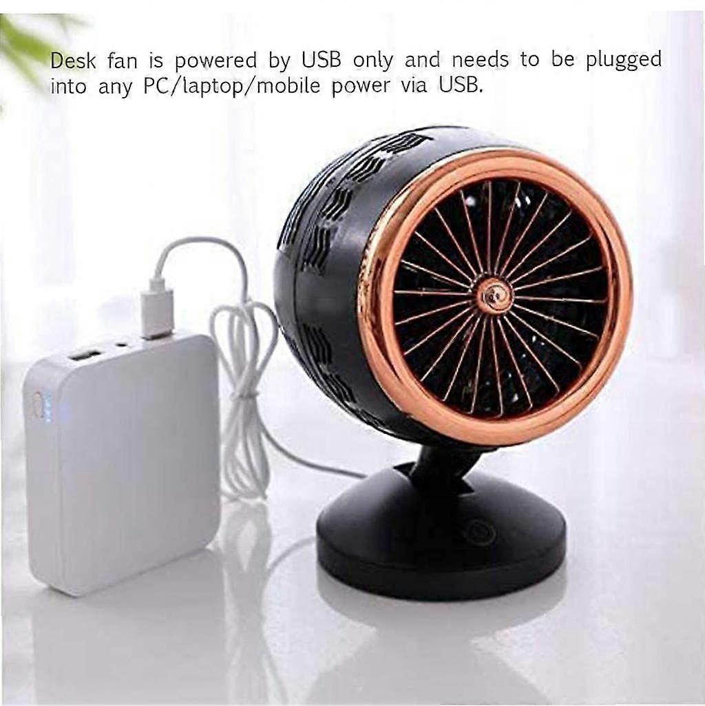 USB Table Turbo Fan with 2 Speeds Wind (Black)