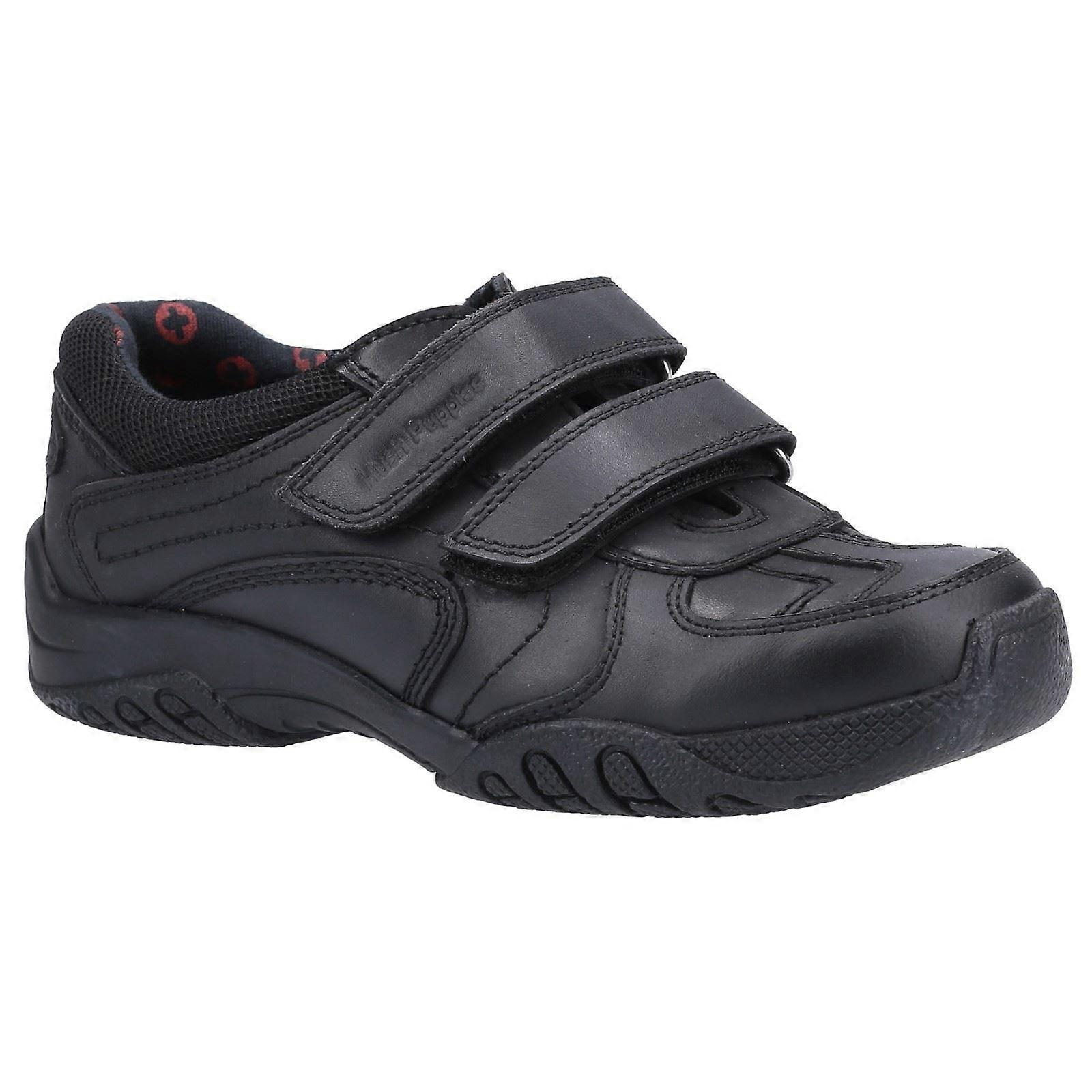 Hush Puppies Jezza 2 Senior 黑色男孩皮革童鞋