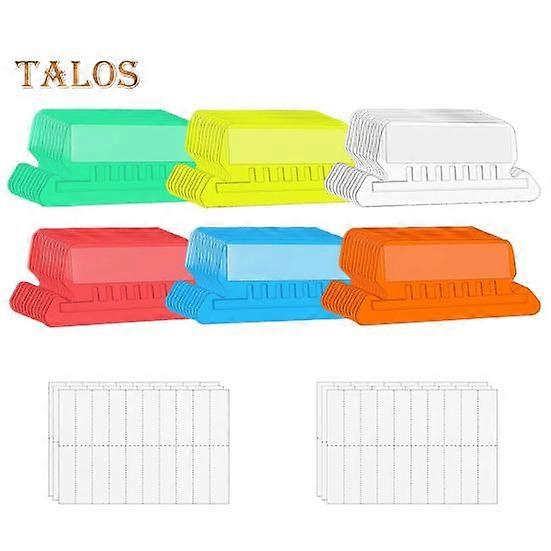 120Pcs Label Holder Letter Size Folders Wide-Angle Design Clear Tabs Transparent Mix Color Folder Label Inserts