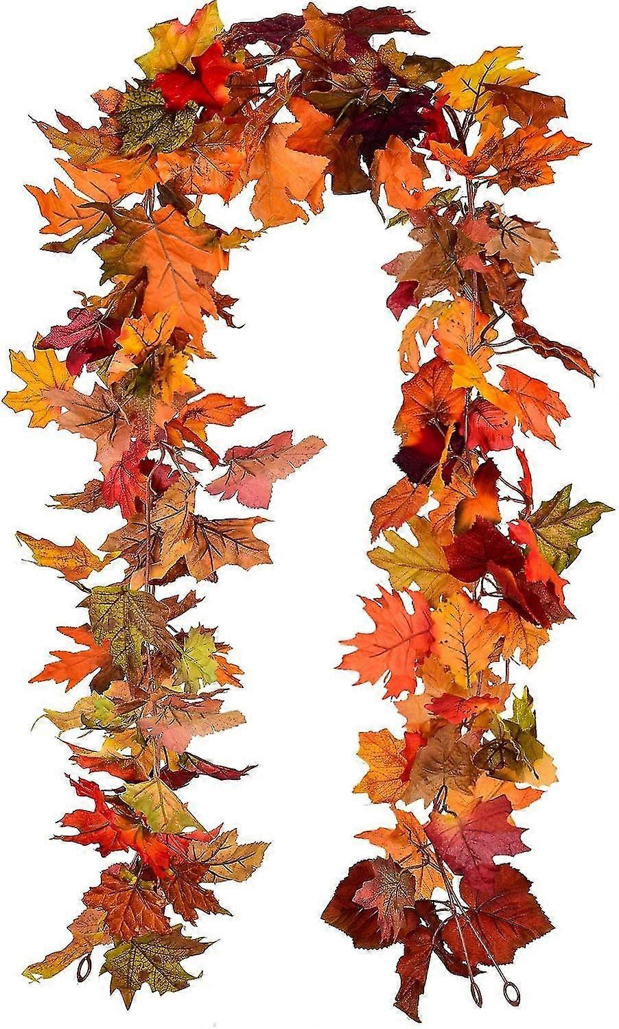 Fall Garland Maple Leaf hængende Vin Krans kunstige efterårsløv