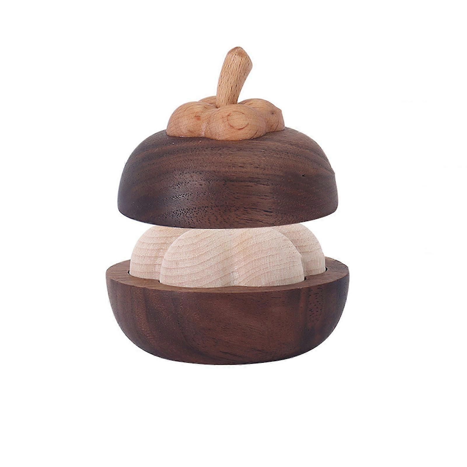 Mangosteen Shape Aromatherapy Fragrance Diffuser Ornament Beech Solid Wood Creative Essential Oil Diffuser Household Air Purifier Diffuser for Living