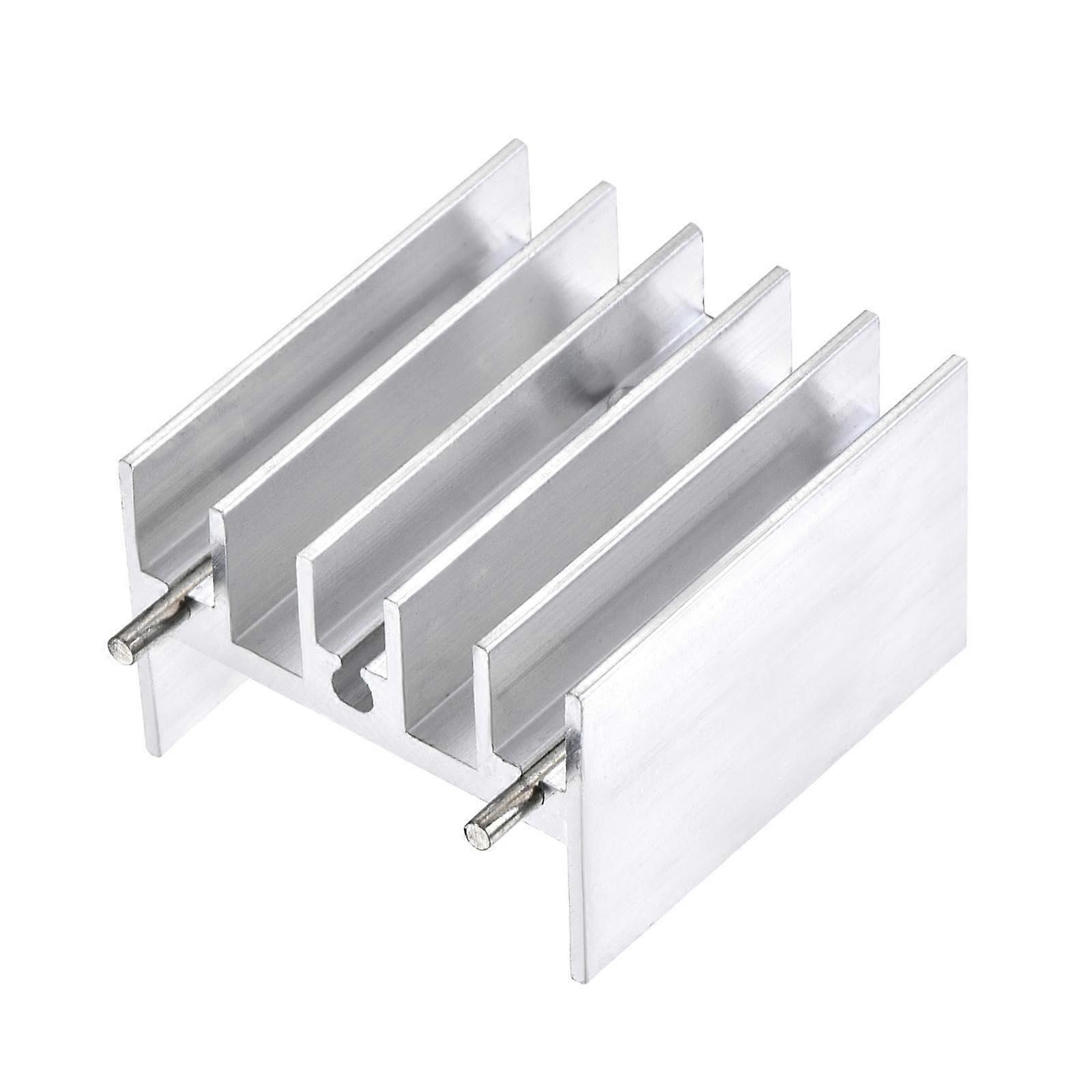 for Industrial Hardware Tool Part, 25x23x16mm TO220 Aluminum Heat.Sink for Transistor with 2 Pin Silver Tone 10pcs