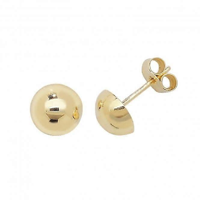 9ct Yellow Gold 7mm Dome Stud Earrings ES391