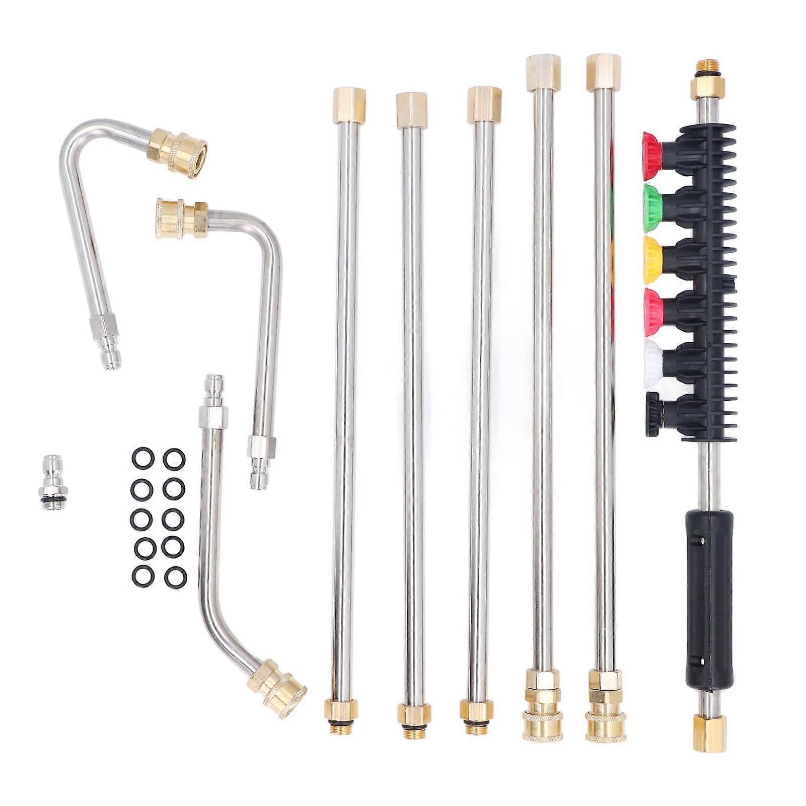 4000 PSI Pressure Washer Extension Wand with 6 Nozzles for Gutter, Roof, and Car Cleaning, Durable Lightweight Design