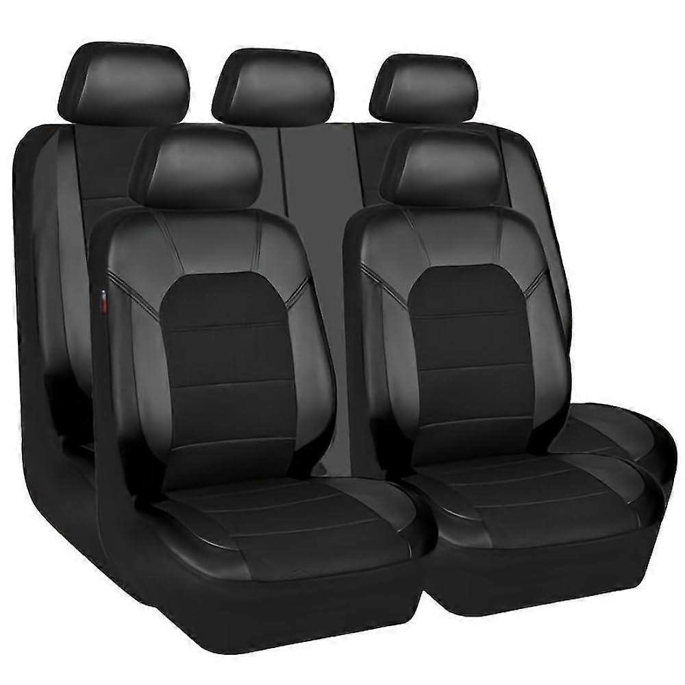 Car Seat Covers Set for Mazda CX5 1. Generation (KE), Front and Rear Vehicle Cushion Breathable  Leather Full Protectors Set Accessories,A/Black