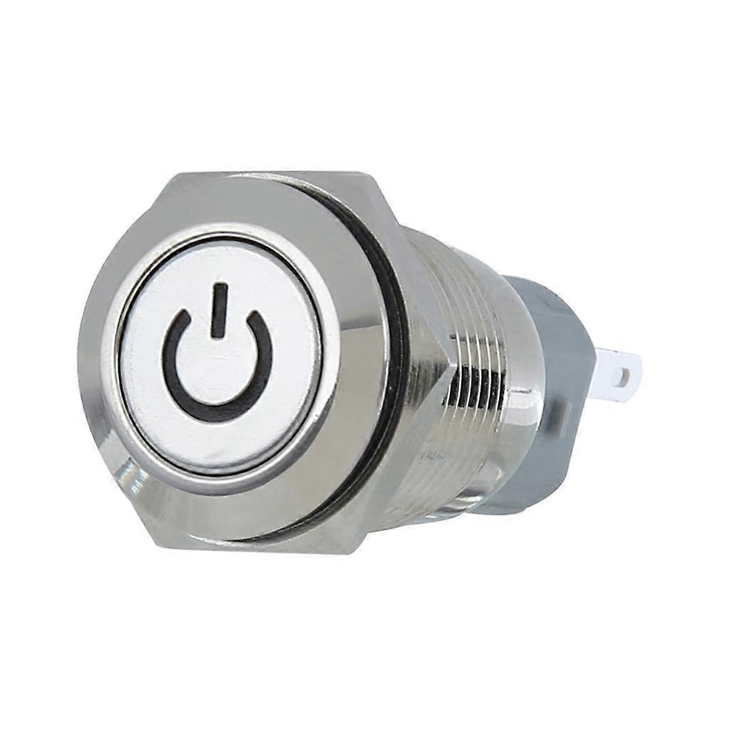 12V LED Push Button Switch Latching 16mm Aluminum Alloy